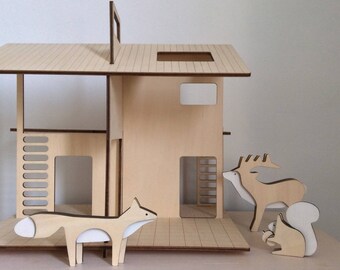 Woodland, 3 wooden animal to play or decoratate