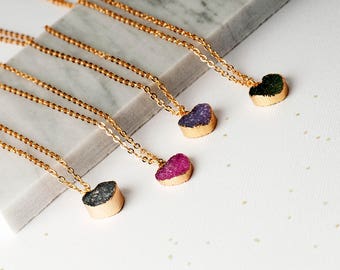 Stone heart necklace | Etsy