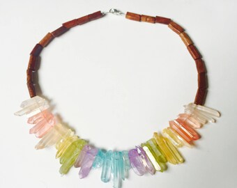 Harmony* rainbow quartz crystal necklace