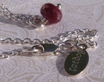 fatdog Necklace - NBS7 Birthstone July Ruby Gemstone