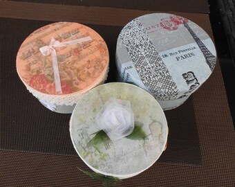 Pretty small boxes-boxes for weddings-tray - Shabby Chic