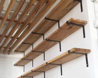 Steel Shelf Bracket - Modern Kitchen Open Shelving, Iron Shelf Bracket, Industrial Kitchen Brackets, Metal Shelf Brackets, Custom Shelving