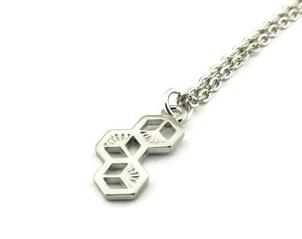 SALE Honeycomb Necklace, Bee Necklace