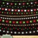 Festive Winter String Lights Clipart, Red and Green Holiday Lights, Fairy Lights Vector and PNG Clip art