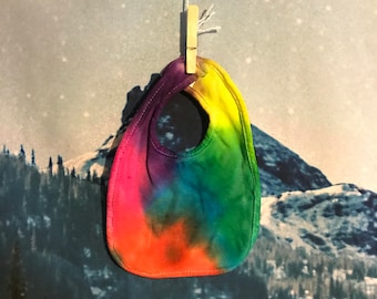rainbow tie dye baby bib