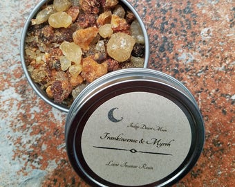 Frankincense & Myrrh Resin Incense, Consecration Ritual, Moon Magic, Yule Incense Resin, Loose Incense, Purification Magic, Space Clearing