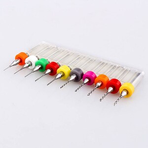 10pc Micro Drill Bit Set 0.3mm to 1.2mm - Jewelers Drill Bits - Watchmaker - Small Drill Bits - Tungsten Carbide - Mini - Circuit Board