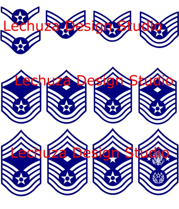 Air Force Enlisted Rank Stripes Svg Cutting Design Files You