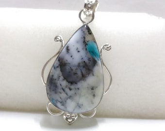 Dendrites Opal Pendant, Dendrites Opal Silver Pendant, Designer Pendant Jewelry, 925 Sterling Silver Pendant, Handmade Pendant