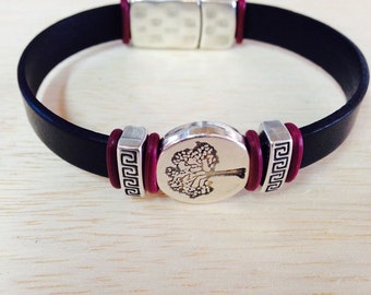 Leather Tree of Life Bracelet