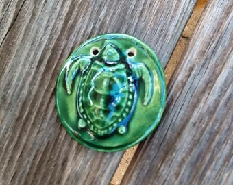 Stunning Ceramic Sea Turtle Pendant
