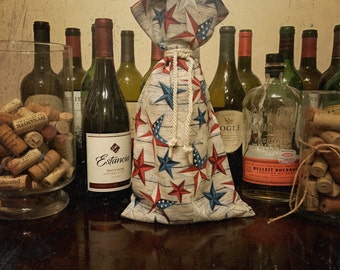 Red White & Blue Bottle Bag