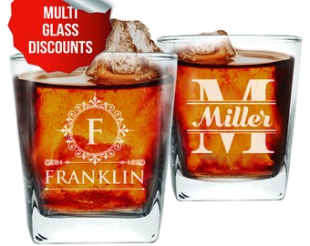 Custom Whiskey Glass, Monogrammed Whiskey Glasses, Rocks Glasses, Scotch Glasses, Engraved Whiskey Glasses, Whiskey Glasses Personalized