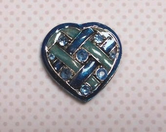 Separator/enamel heart turquoise pendant