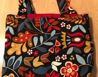 Floral Canvas Market Bag