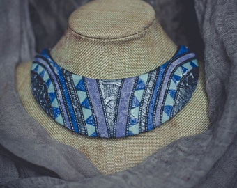 Statement necklace large Bib necklace tribal necklace ethnic necklace purple blue mint necklace massive necklace polymer clay necklace