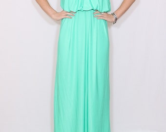 Mint Bridesmaid dress Mint green dress Long mint dress Plus size bridesmaid dress Customizable dress
