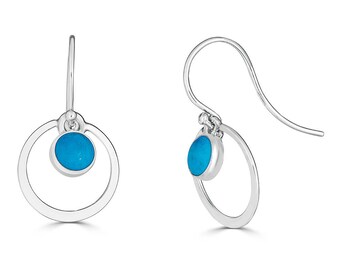Turquoise Earrings Dangle, Turquoise Earrings Sterling Silver, Genuine Turquoise Earrings, Real Turquoise, December Birthstone Earrings