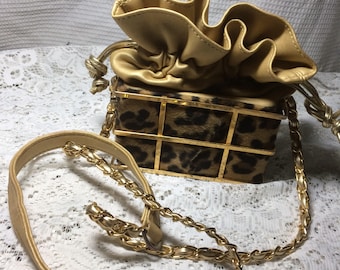 Faux Leopard And Brass Purse