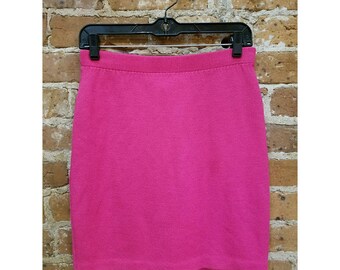 Vintage St. John Santana knit hot pink skirt size 2 80s knit skirt St. John Marie Gray