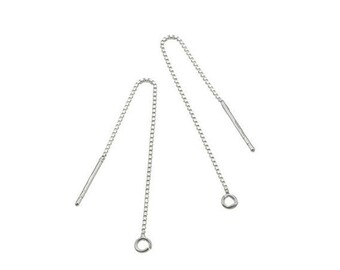Chain earrings - Venetian - 75 mm - Silver 925 - x 2