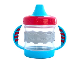 Personalized Orbit Labels for baby bottles and sippy cups by InchBug (Misty Gray 2-PACK)