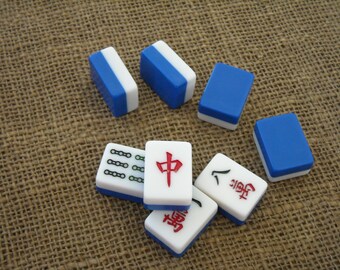 Mahjong Tiles for Crafts - Mahjongg Supplies - Free Shipping - Blue and White Mahjong Tiles - Mahjong Crafts