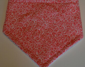 Peach and Pink Swirls Bandana Bib