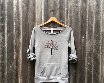 Old Orchard Cherry Tree Sweatshirt, Yoga Top, Cozy Sweater, Pullover, S,M,L,XL