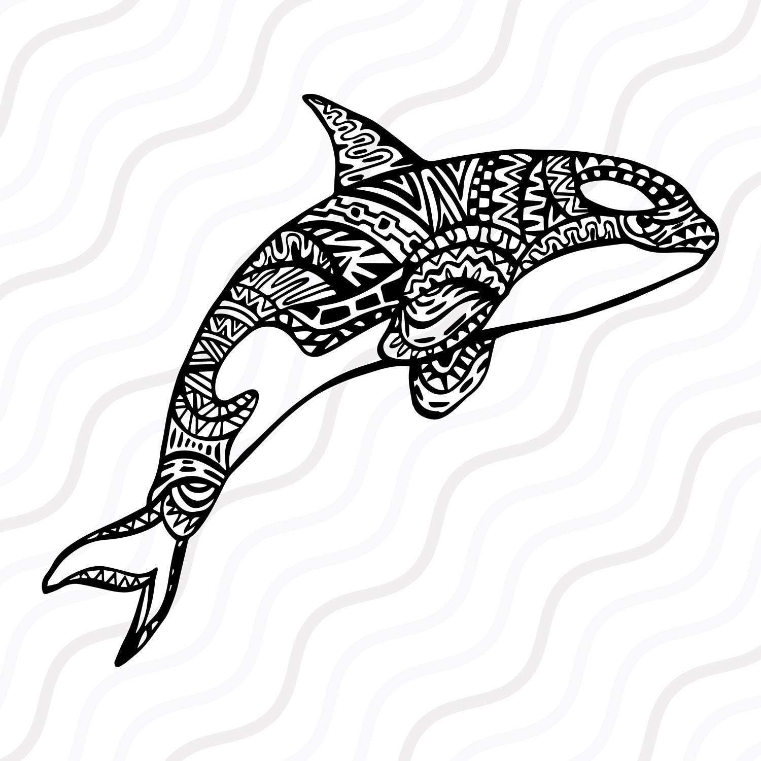 Download Ethnic Dolphin SVG, Zentangle Dolphin SVG, Dolphin SVG Cut ...