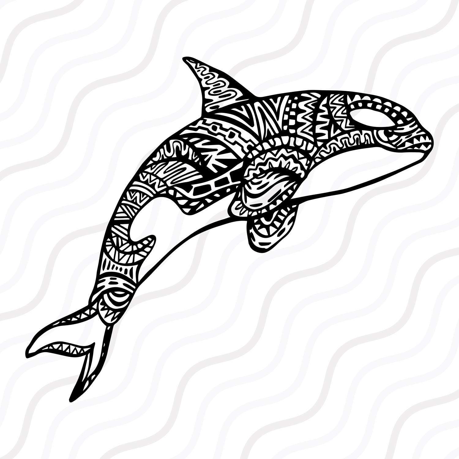 Download Ethnic Dolphin SVG, Zentangle Dolphin SVG, Dolphin SVG Cut ...