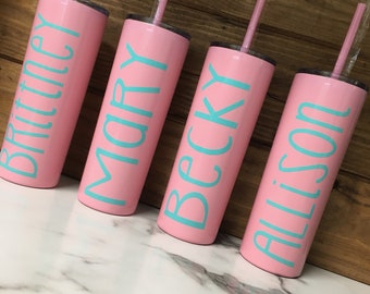 NEW Colors Added! 20 Oz Stainless Steel Skinny Tumbler -Personalized Stainless Skinny Tumbler, Monogram Stainless Tumbler, Monogrammed Cup
