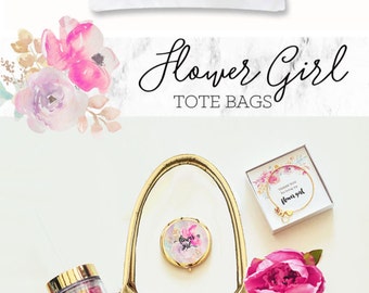 Flowergirl Tote Bags Flowergirl Gift Flower Girl Gift Bag Flower Girl Bag (EB3162BPW)