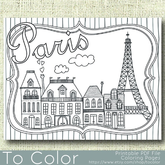 Paris Coloring Page Printable Paris Coloring Page Printable