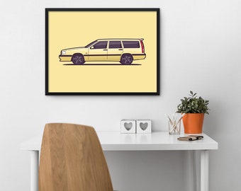 Volvo 850 T-5R Car Poster Art Print
