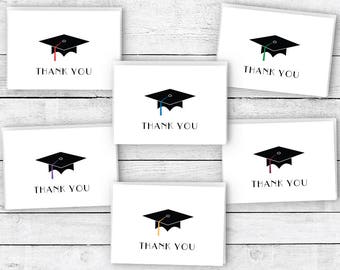 Graduation Cap Thank You Cards - 24 Cards & Envelopes