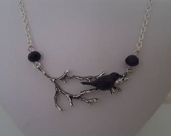 Never More Necklace, Crow Necklace, Raven Necklace, Into The Woods, Gothic Necklace, Edgar Allan Poe