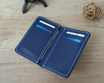 Handmade bifold leather wallet - free shipping Etsy