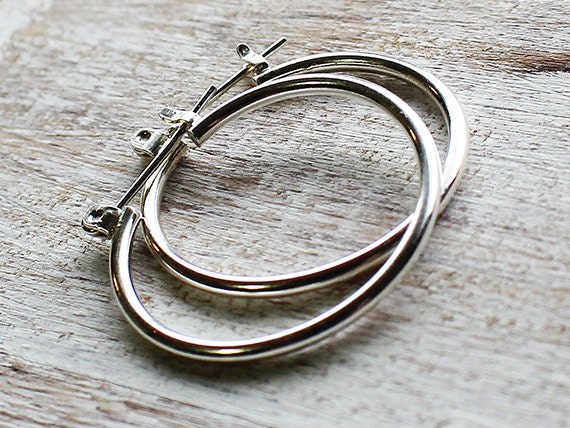 silver clasp hoop earrings