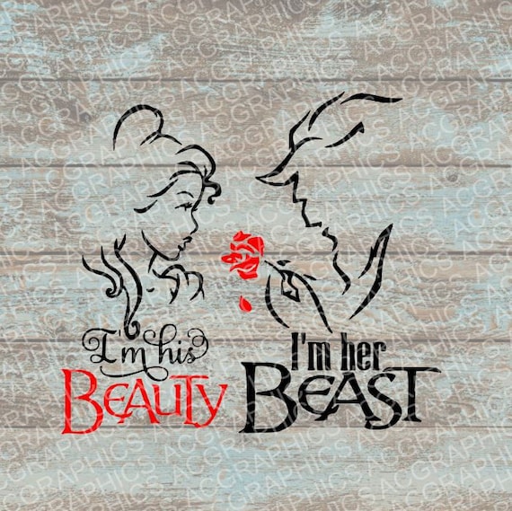 His Beauty Her Beast Matching Designs SVG DXF JPEG and