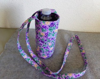 Insulated Water Bottle Carrier - Lavender Floral