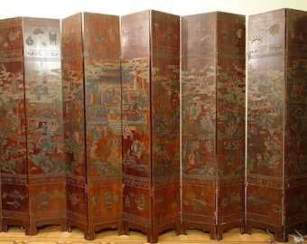 folding-screen 12-panel Coromandel Chinese with inscription “Kang Hi” 1622-1661