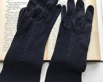 Formal Gloves, Vintage Gloves, 1960s, Long Black Gloves, 60s Gloves, Black, Size Medium, Womens Gloves, Ladies Gloves, Driving Gloves
