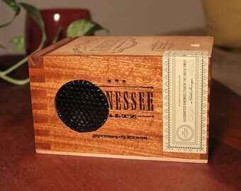 Tennessee Bluetooth Speaker, Wood Cigar Box, Wireless Speaker