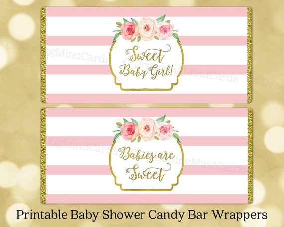 Printable Candy Bar Wrapper Labels Girl Baby Shower Pink