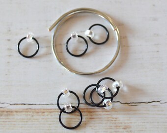 Ice Storm / Stitch Markers - Dangle Free Snag Free Knitting Stitch Markers - Small Medium Large Sizes Available