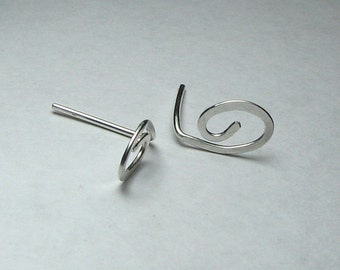 Sterling silver post earrings mini swirl