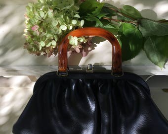 Purse with Bakelite handles-1960s