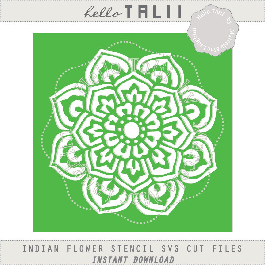 Download Flower Stencil MANDALA Svg Cut file Clipart DIGITAL Indian