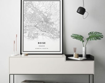 Boise map print | Scandinavian wall art poster | City maps Artwork | Idaho gifts | Art With Paper | M99